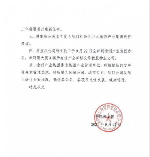 新鷗鵬戰(zhàn)略調(diào)整 撤銷重慶公司，員工并入渝州產(chǎn)業(yè)集團推動文化藝術交流